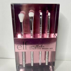 ELF Snowflake 4 Piece Eye Brush Set - Pink and Silver